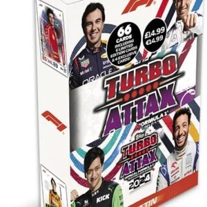 Topps Turbo Attax Formula 1 2024 - Mega Tin - Fast Track - contains 66 cards including 6 LE's and 4 Exclusive 'Fast Track' Cards!