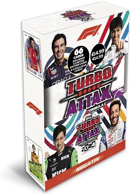 Topps Turbo Attax Formula 1 2024 - Mega Tin - Fast Track - contains 66 cards including 6 LE's and 4 Exclusive 'Fast Track' Cards!