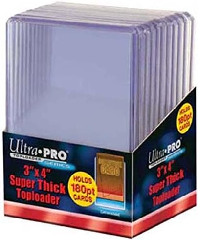 5 Ultra Pro 180pt Top Loader Packs - 10 Toploaders Per Pack (50 Total) - Thick Baseball, Basketball, Hockey, Football Cards (Ie Memorabilia)