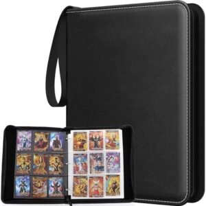 Card Binder 9-Pocket, 1080 Pockets Trading Card Binder with 60 Removable Sleeves, Zipper Card Collection Binder, Collectible Card Albums Card Folder for MTG, TCG, Sports Cards, Game Cards