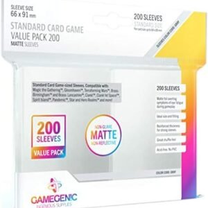 Gamegenic | Standard Card Game Value Pack Matte Sleeves- Clear (200ct.) | Accessory