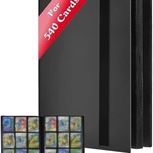 JUSONEY Trading Card Album Folder - 9 Pocket Sports Trading Card Binder for 540 Cards, Sturdy Card Holder Folders Card Collection Folder for MTG, TCG, Football, Basketball Cards - 30 Pages