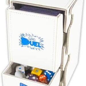 MACH 3 White Deck Box Replica New Version, Hard Shell, Faux Leather, Belt Loop, Compatible with Yu-Gi-Oh!, Magic: The Gathering, Pokemon TCG, Cardfight!! Vanguard