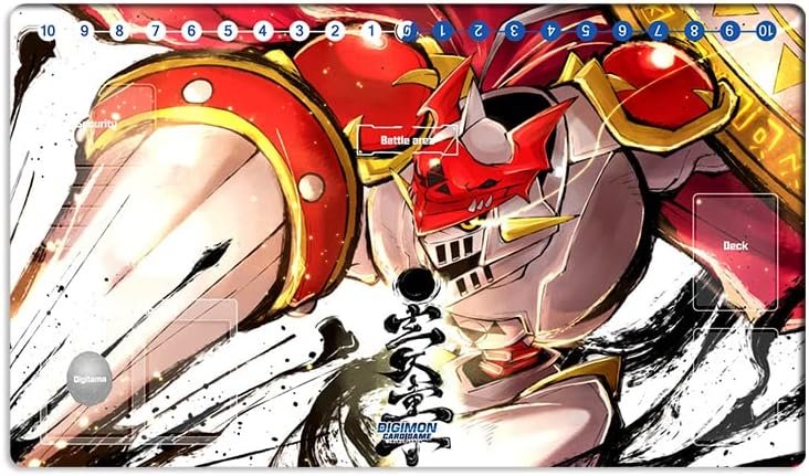 Mlikemat New DTCG Duel Playmat Digimon Galantmon Trading Card Game TCG CCG Mat Pad + Free Bag (ZD002-222-SM)