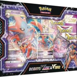 Pokémon TCG: Deoxys VMAX & VSTAR Battle Box (3 Foil Promo Cards, 1 Oversize Foil Card & 4 Booster Packs)