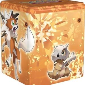 Pokémon TCG: Fighting Stacking Tin - Lycanroc (3 booster packs & coin)