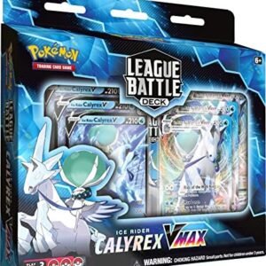 Pokémon TCG: Ice Rider Calyrex VMAX League Battle Deck (60 cards Ready to Play Deck, 3 Foil V Cards & 3 Foil VMAX Cards)