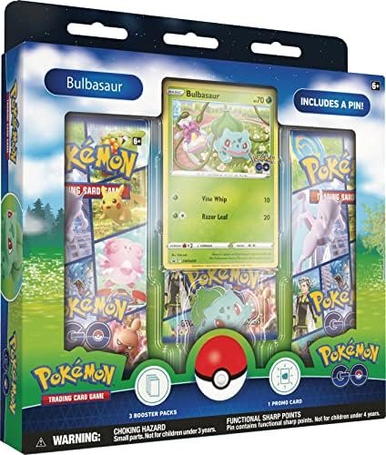 Pokémon TCG: Pokémon GO Pin Collection – Bulbasaur (1 Foil Promo Card, 1 Collector’s Pin & 3 Booster Packs)