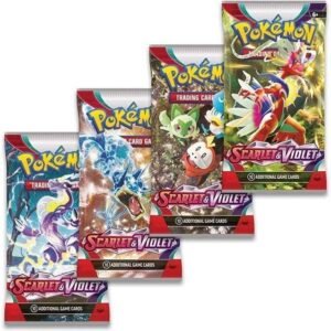 Pokemon TCG Scarlet & Violet Booster Packs x4 | Each Pack Contains 10 Pokémon Cards | One of Each Artwork + TitanCards Toploader