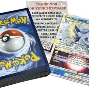 TCG Card Bundle - 50 Random Cards Includes Holos, Rares + 1 Rare Ultra Shiny Card Plus The Toy Box Card Compatible with Pokemon TCG