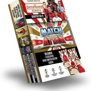 Topps Match Attax 24/25 - Booster Tin - Heroes - contains 28 Match Attax cards plus 3 exclusive 'Heroes' LE's - Harry Kane, Kobbie Mainoo and Federico Chiesa!