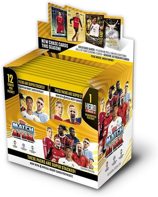 Topps Match Attax 24/25 - Full Box - contains 24 packets (288 cards) plus look out for special Hero Packets (1 guaranteed per box).