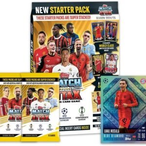 Topps Match Attax 24/25 - Starter Bundle - contains a standard Starter Pack, 2 packets of Match Attax plus a Jamal Musiala Blue Diamond Limited Edition card. (Total 50 cards)