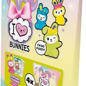 Topps New! I Love Bunnies (Bow Edition) - Multipack - contains 4 packets of Bunny figurines. Each packet contains a Bunny figure plus 4 trading cards.