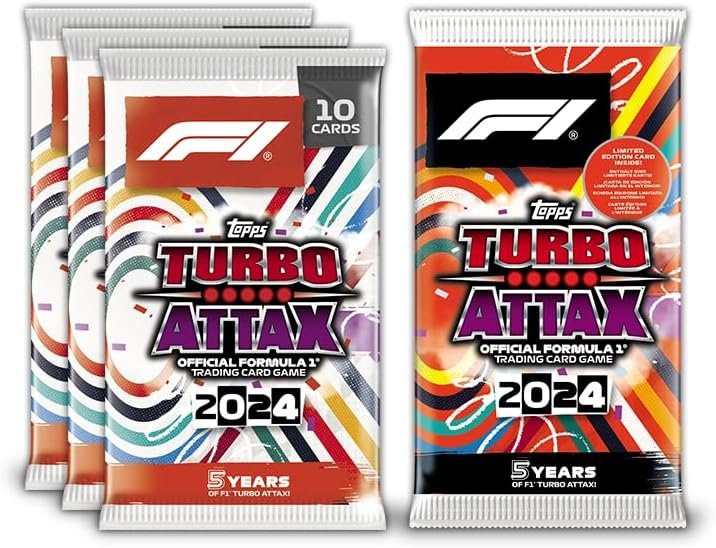 Topps Turbo Attax Formula 1 2024 - Eco Mega Multipack (Reduced Packaging Version) - 39 Turbo Attax cards plus 2 Limited Edition cards.