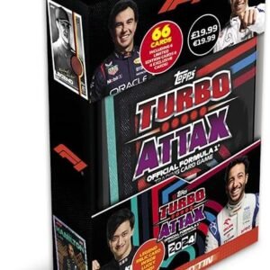 Topps Turbo Attax Formula 1 2024 - Mega Tin - Five Fold - contains 66 Turbo Attax cards including a guaranteed Michael Schumacher Limited Edition card plus 5 other LE cards.