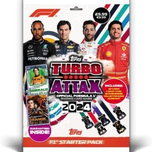 Topps Turbo Attax Formula 1 2024 - Starter Pack - contains 20 cards including a Verstappen Orange Dutch Lion LE and a Piastri Emerald LE card.