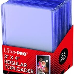 Ultra Pro 25 3 X 4 Top Loader Card Holder for Baseball, Football, Basketball, Hockey, Golf, Single Sports Cards Top Loads - Sportcards Card Collecting Supplies Toploader