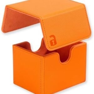 Vault X Exo-Tec Modular Sideloading Deck Box Module for 100+ TCG Cards Detachable Magnetic Lid Fits Commander & Standard Trading Cards (Orange)