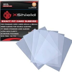 XShield, Exact Fit Trading Card Sleeves - High Clarity, 60 Micron, Perfect Fit Soft Sleeves for TCG, CCG (500 Pack)