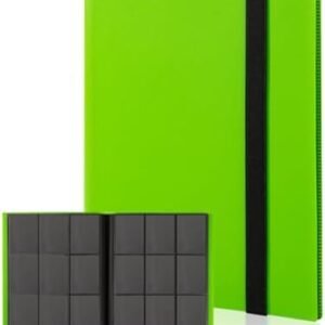 efunkdog Card Binder, 9 Pocket Trading Card Album Folder, 360 Side Loading Pocket Binder for TCG, Sport Cards (Green)