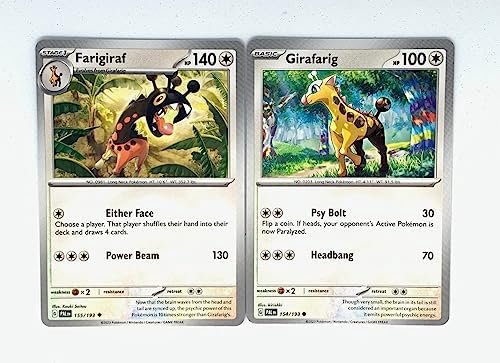 Farigiraf 155/193 - Paldea Evolved - Pokemon Evolution Set - 2 Card Lot - Scarlet & Violet