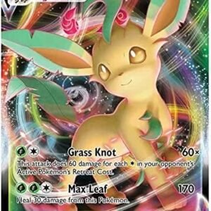 Leafeon VMAX 008/203 Ultra Rare Pokemon Card (SWSH Evolving Skies) + 1x TitanCards® Toploader