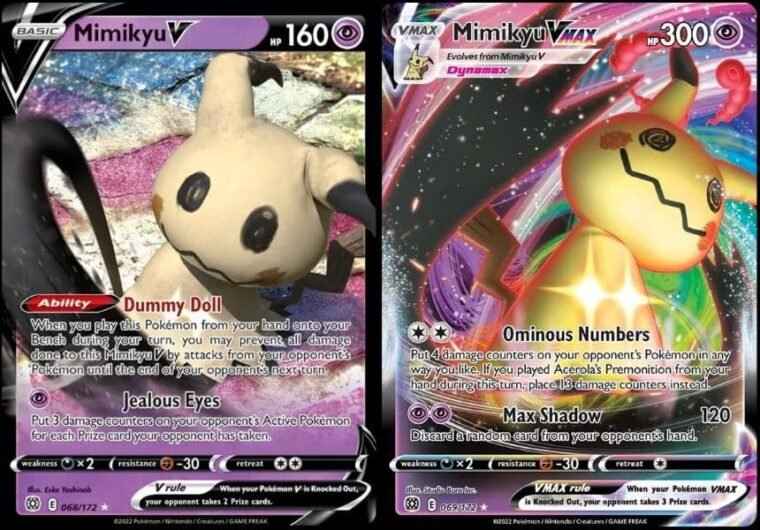 Mimikyu V & Vmax 069/172 Brilliant Stars - Ultra Rare Pokemon Card Lot