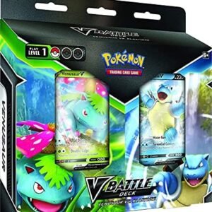 Pokémon | Venusaur V & Blastoise V Battle Deck Bundle | Card Game | Ages 6+ | 2 Players | 10+ Minutes Playing Time