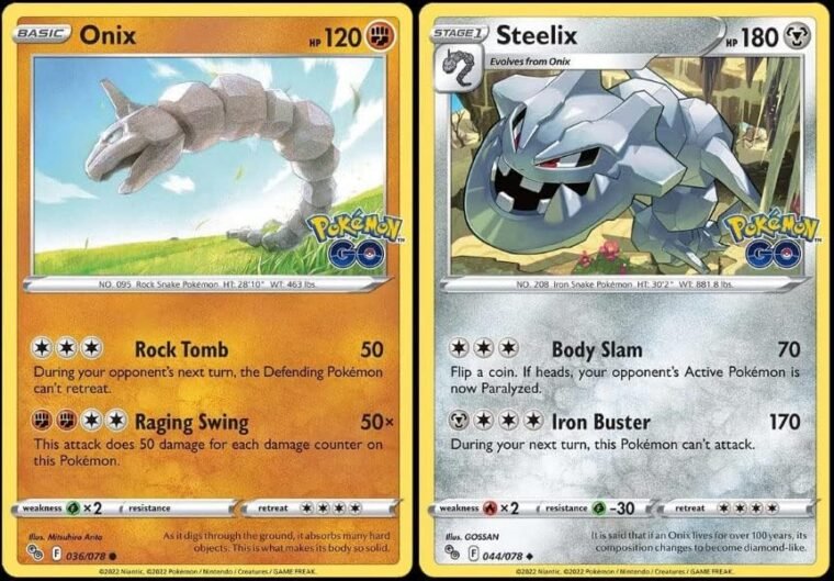 Steelix 044/078 - Pokemon Go - Evolution Card Lot - Onix