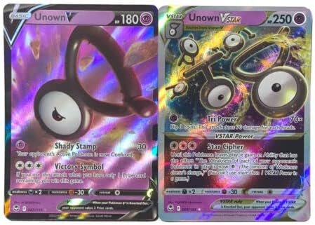 Unown V & Vstar 065/195- Silver Tempest - Pokemon Ultra Rare Card Lot - 2 Card Set