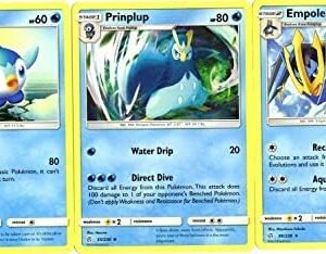 Empoleon 56/236 - Sun Moon Cosmic Eclipse - Pokemon Evolution Card Lot - Prinplup Piplup