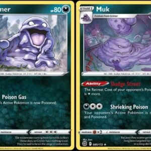 Muk 085/172 Brilliant Stars - Rare - Evolution Pokemon 2 Card Lot - Dark Type