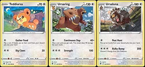 Ursaluna 124/189 - Astral Radiance - Rare Pokemon Evolution Card Lot - Ursaring Teddiursa