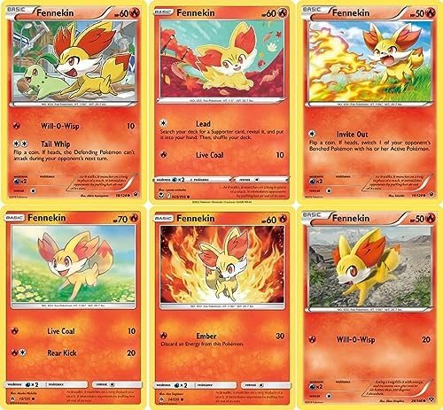 Fennekin - Pokemon 6 Card Lot - 24/146 XY - Fates Collide - Forbidden Light