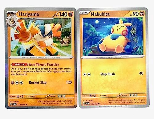 Hariyama 113/193 - Paldea Evolved - Pokemon Evolution Set - 2 Card Lot - Scarlet & Violet