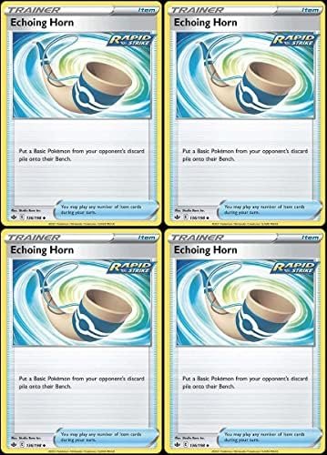 Pokemon Echoing Horn 136/298 - Chilling Reign - Rapid Strike Trainer Card Lot - Playset x4