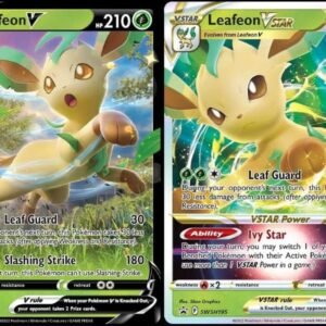 Pokemon Leafeon V & Vstar Black Star Promo Set - 2 Card Lot SWSH194 & SWSH195