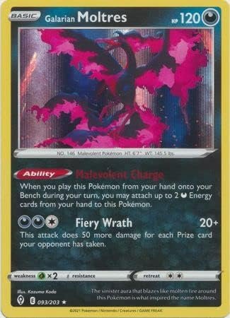 Pokemon Single Card GALARIAN MOLTRES 093/203 Holo EVOLVING SKIES