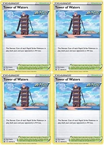 Tower of Waters 138/163 - Battle Styles - Pokemon Trainer Stadium Card Lot - Playset x4