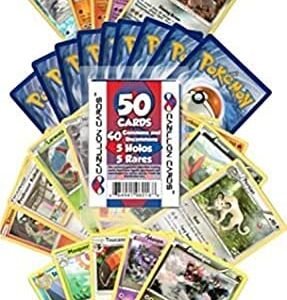 Cazillion Cards Pokemon Cards 50 Card Assorted Lot (Commons/Uncommons Holos Rares) Repack