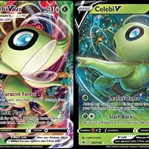 Celebi Vmax & V Chilling Reign - Pokemon Ultra Rare Card Lot - 007/198 & 008/189