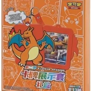 Chinese Pokemon Card Mystery Box | 8 Options to Collect | Includes Rard Card & Matching Card Case Keyring Toy | Bonus Jumbo Pokemon Card Pack | Collectible Pokemon Cards Gift for Boys |