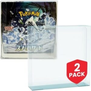 EVORETRO Display Case Storage Protector for Pokemon Japanese Booster Box – 2-Pack 0.5mm Thick Plastic Display Case for Collectible Gaming Card Storage and Organization. Elevate Your Collection.