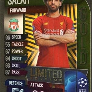 MATCH ATTAX 19/20 MOHAMED SALAH GOLD LIMITED EDITION TRADING CARD - LIVERPOOL