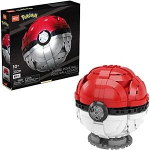 MEGA Pokémon Toy Building Set 5-inch Build and Display Jumbo Poké Ball Collectibe, Lights Up, HBF53