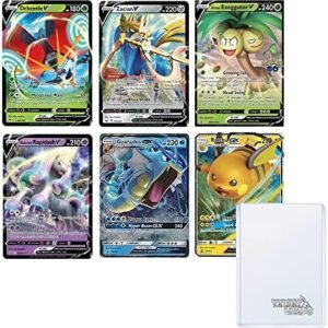 Pokemon 5 x Random ULTRA RARE Cards Bundle (EX/V or VSTAR Cards) + TitanCards® Toploader