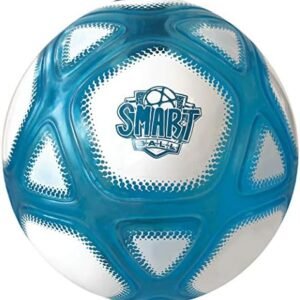 Smart Ball SBCB1B Football Gift for Boys and Girls from 6 Years Old Kick Up Counting Power Ball with Bright Lights and Sounds Training for Children, White and Blue