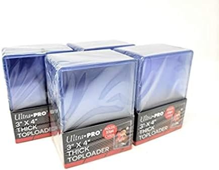 Ultra Pro 4 55pt Top Loaders - 25 Toploaders Per Pack (100 Total) - Thick Action Packed Baseball, Football, Basketball, Hockey, Gaming