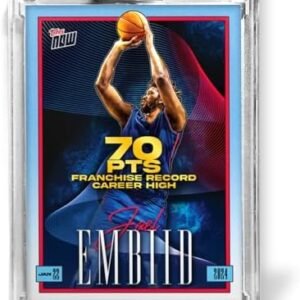 World Trading Cards NBA,Topps Now,Joel Embiid, 1000 Points #JE-1,Basketball Cards,Basketball Cards,Magnetic Case,Limited Edition Card